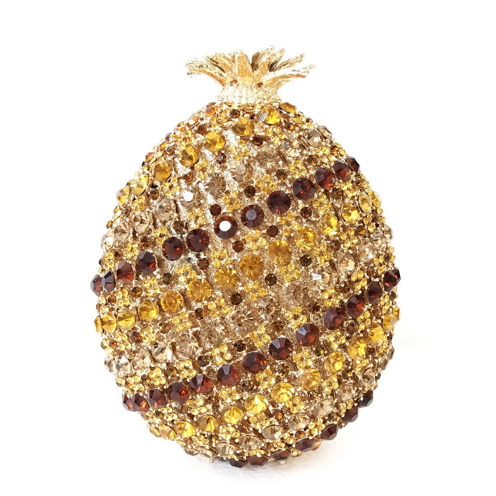Fruit pineapple shaped crystal banquet bag