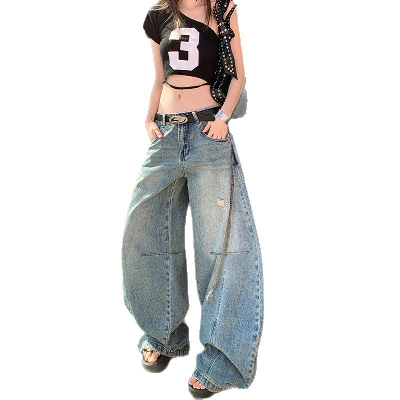 Unique Street Style Scythe Denim Pants
