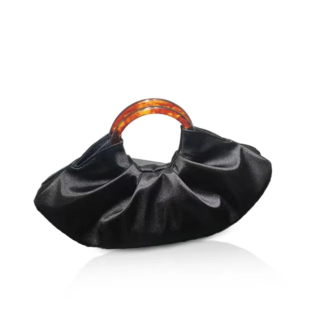 Dumpling Ruched Clutch Bag