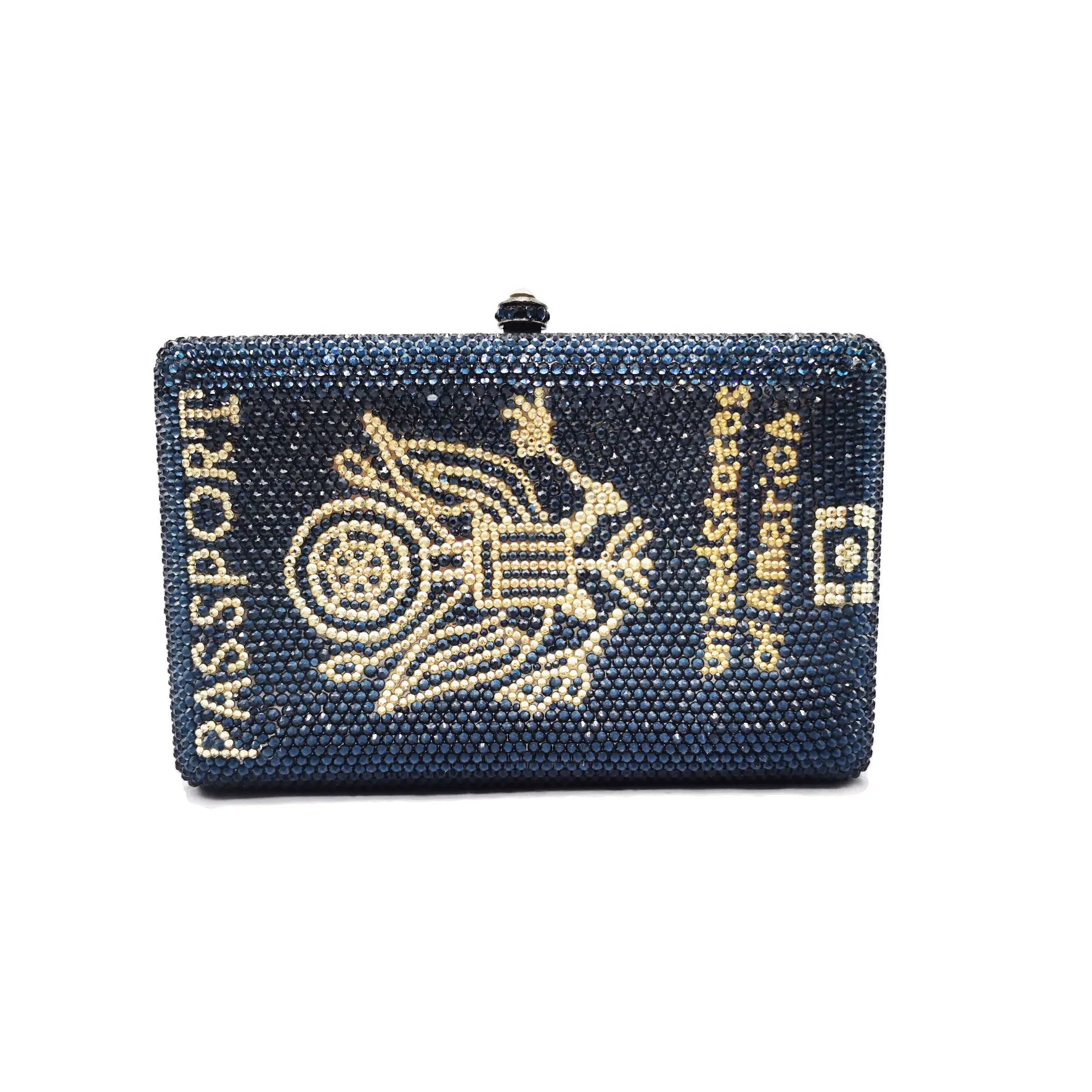 Navy Blue Passport Customized Crystal Bags