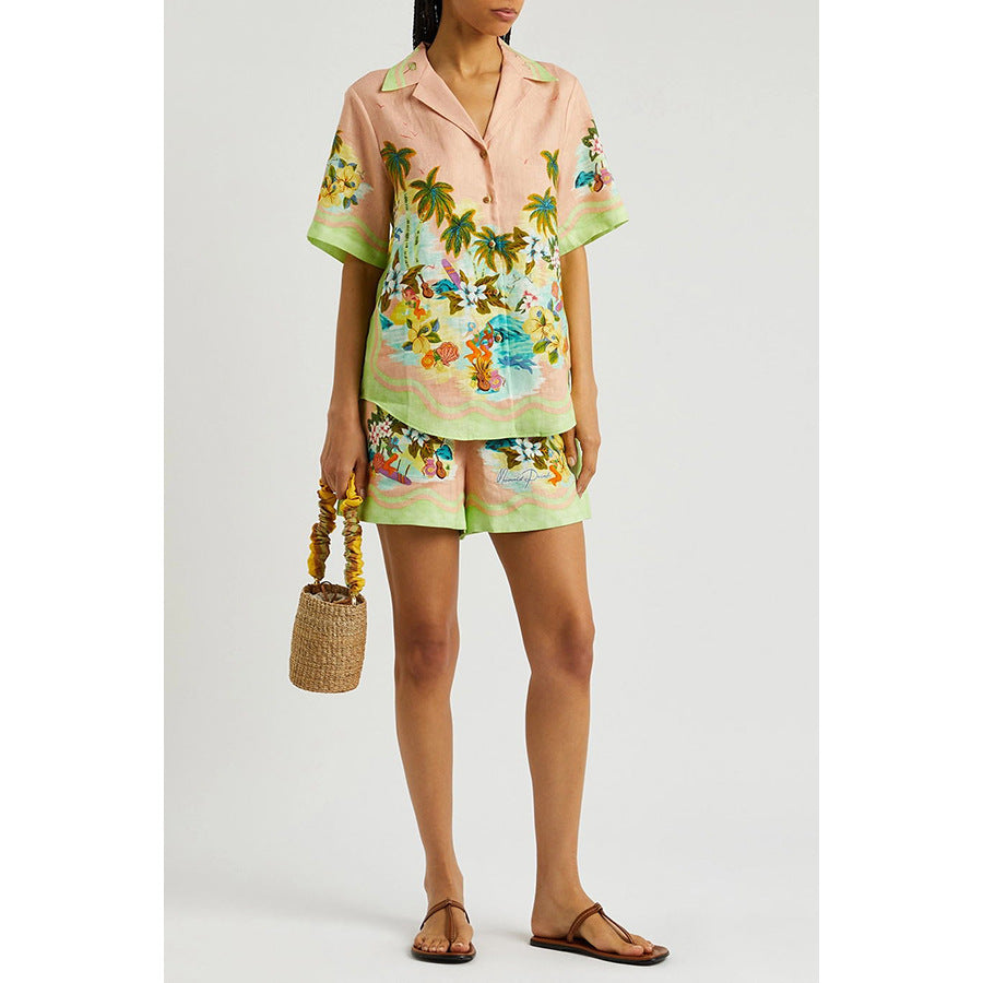 Casual Short Sleeve Two-Piece Set with Loose Fit