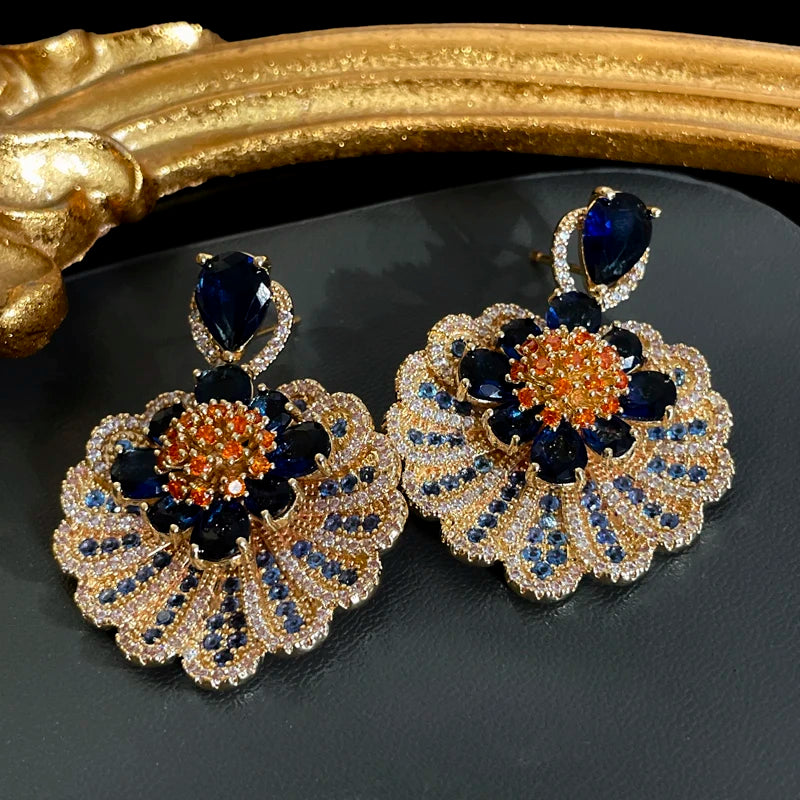 Zircon Blue Drop Earrings