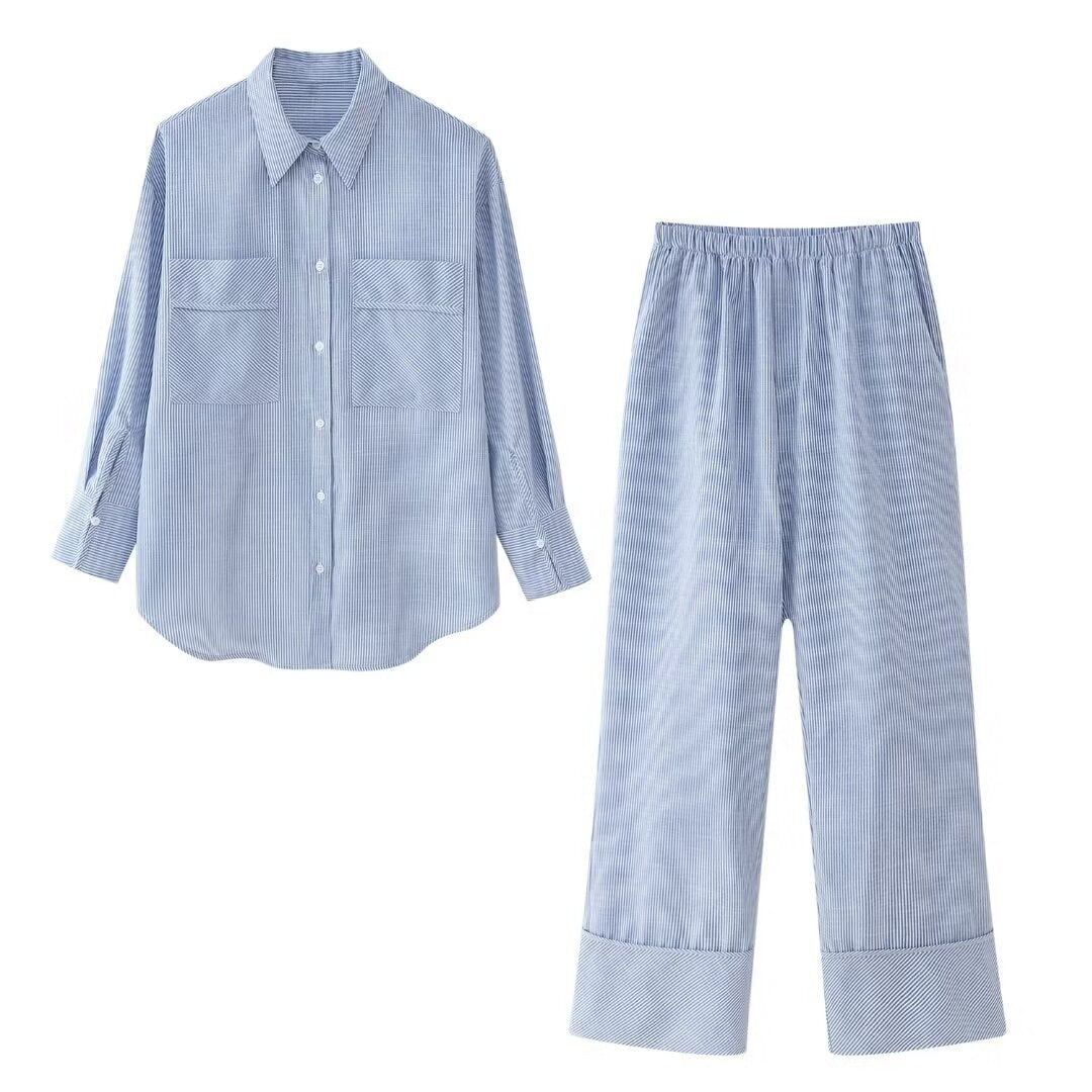 Striped Shirt + Pant Set