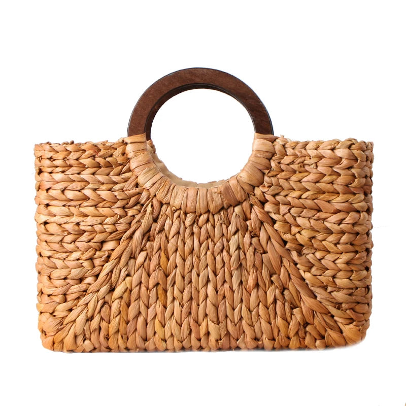 Women Vintage Rattan Handbag
